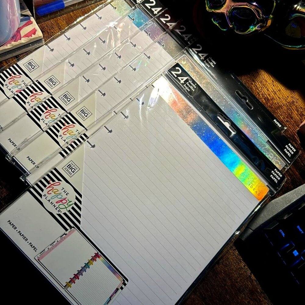 Happy Planner - Hologram Big Ideas - Notebook, Planner Refill - 24sheets NEW
